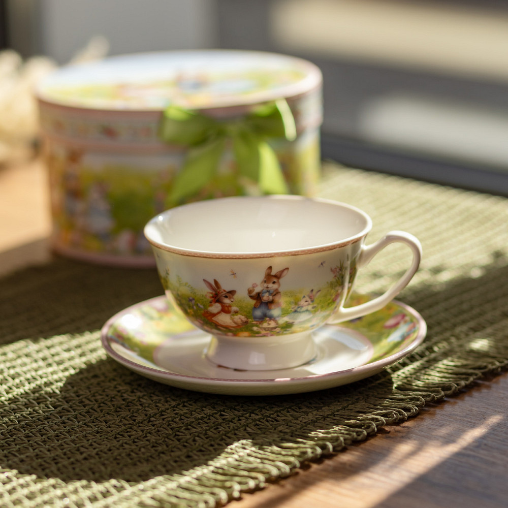 Чашка порцелянова для чаю Rabbit Family 200 мл з блюдцем HP-7323-9 Коломыя - изображение 2