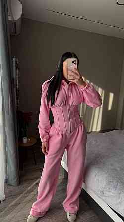 Жіночий стильний теплий корсетний комбінезон двосторонній фліс Рожевий, 44/46 Одеса