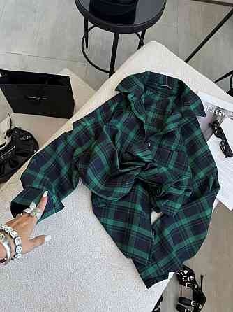 Жіноча класична картата сорочка оверсайз крою костюмний тіар Одеса