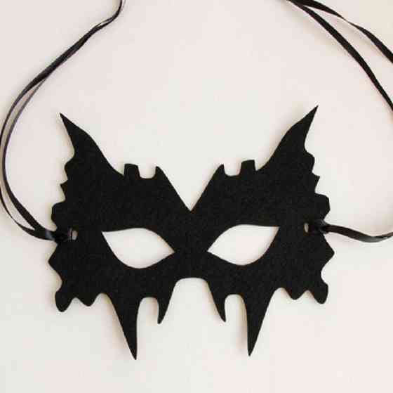 Маска карнавальна на обличчя із фетру one size чорний Київ