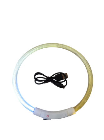 Светящийся ошейник для собак или котов с USB зарядкой имеет три режима свечения L 70 см прозрачный Киев