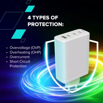 Зарядний пристрій Canyon CU100ACC GaN 100W 3xPD 1xQC EU White (CNS-CUW100ACC) Вінниця - фото 7