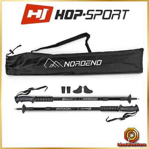 Палки для скандинавской ходьбы трекинговые палки Hop-Sport Nordend черные 80-135см две пары сапожек чехол Киев
