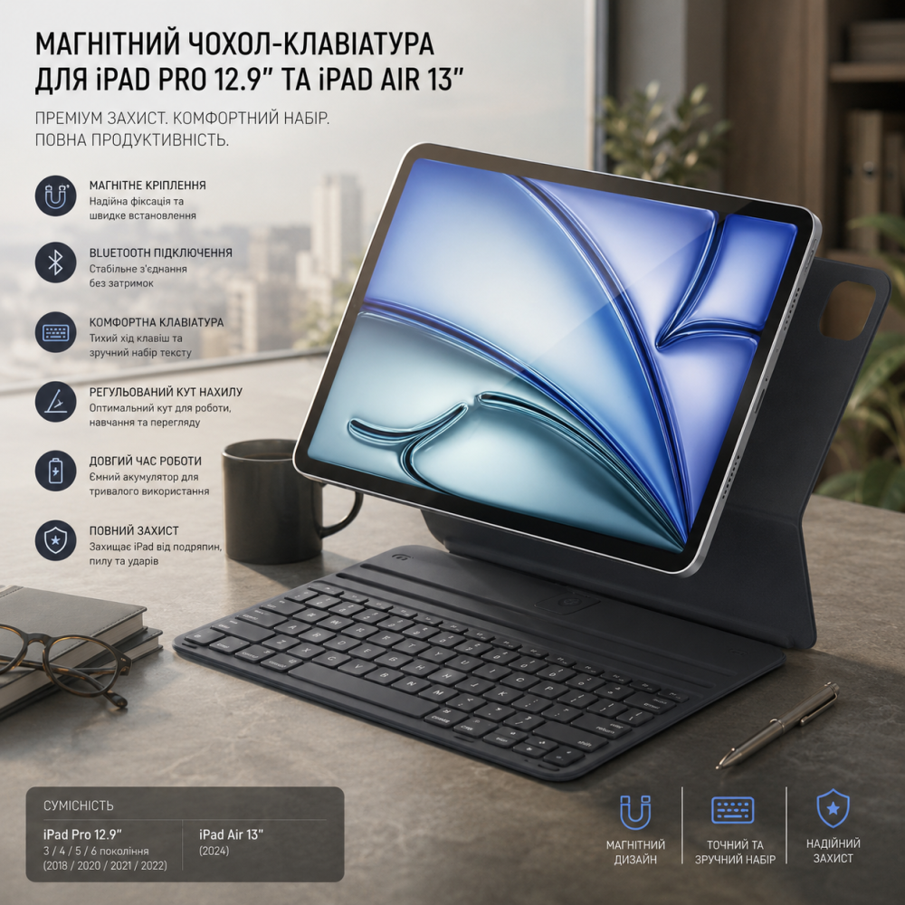Чехол клавиатура для iPad Pro 12.9