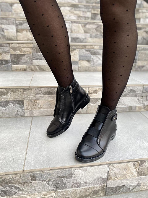 Жіночі черевики 10121 чорні натуральна шкіра висота 11см (1250) Коломыя - изображение 2