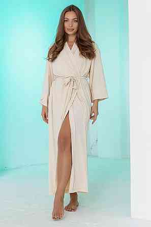 Довгий жіночий халат TotalFit XA2-Q10 Бежевый, XS/S Киев