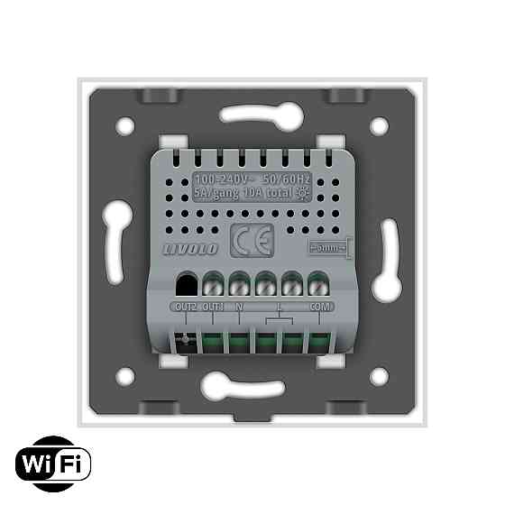 LIVOLO Розумний сенсорний Wi-Fi прохідний/перехресний вимикач 1 сенсор LIVOLO білий матове скло Коломыя
