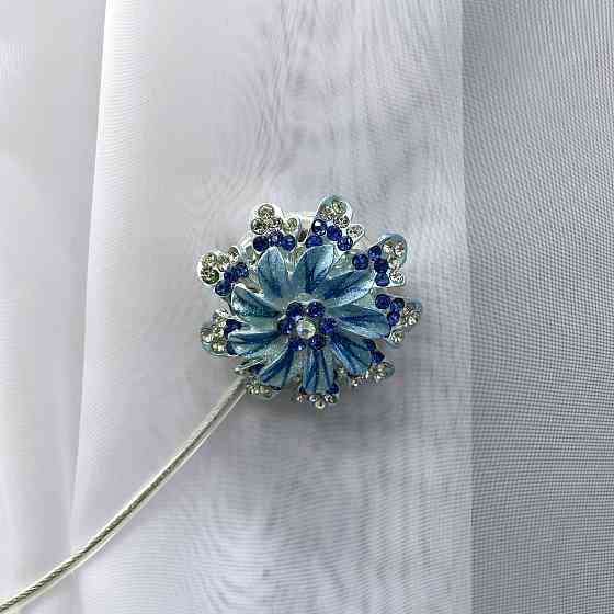 Магніти для штор та гардин "Flowers" набір 2 шт Блакитний (81-192) Київ