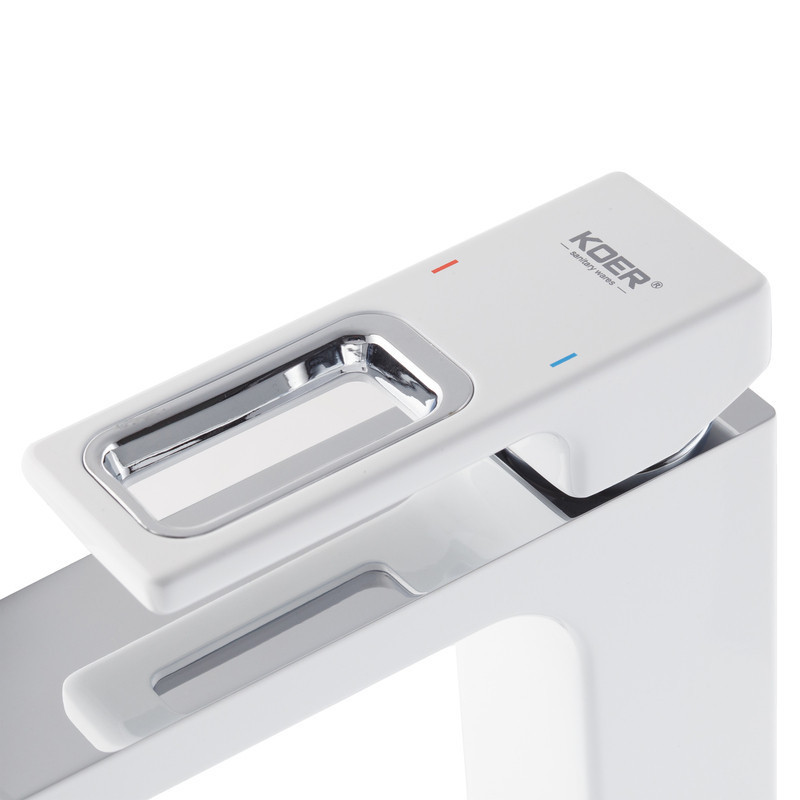 Змішувач для умивальника KOER KB-10009-04 (Колір хром+білий) (KR5975)   ( 23505 ) Харьков - изображение 5