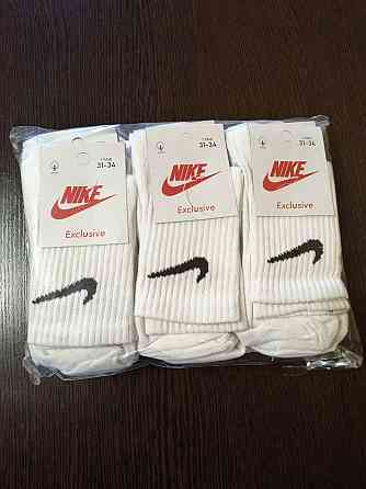 Дитячі високі якісні бавовняні шкарпетки білі в наборі по 6 штук Nike. Розмір 31-34 Київ