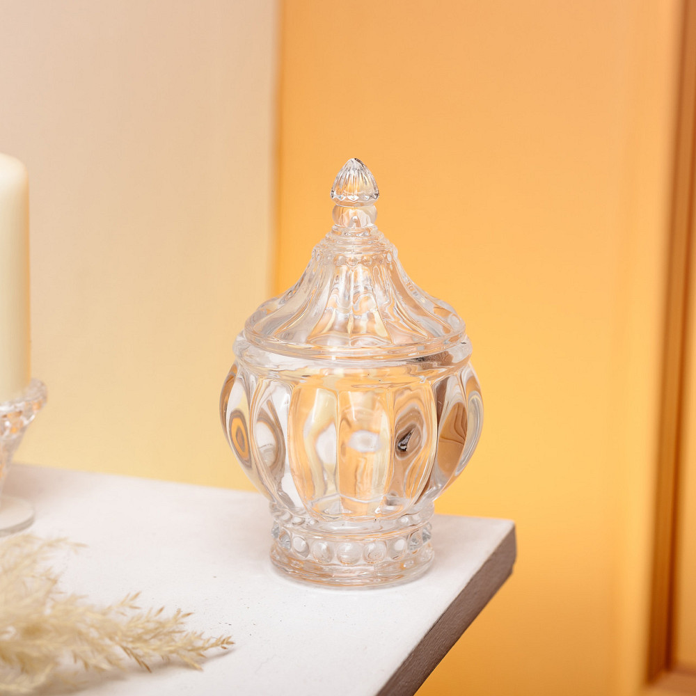 Yiwu Цукорниця з кришкою Ø8.5 см ваза цукорниця кругла скляна HP-4-107 Киев - изображение 5