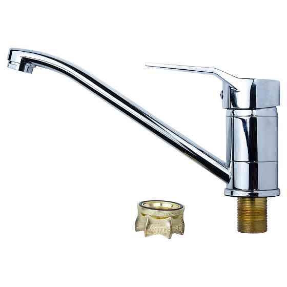 Змішувач MJ Ø40 для кухні гусак прямий 250 мм на гайці AQUATICA MJ-1B235C (9744110) Київ