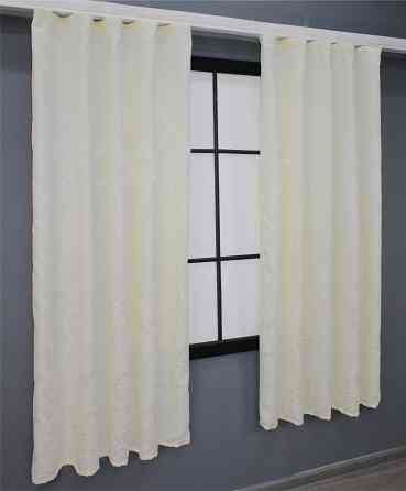 Комплект коротких штор VR-Textil Льон мармур Pavliani № 1172ш Кремовий 130х170 см 2 шт (35-0068) Київ