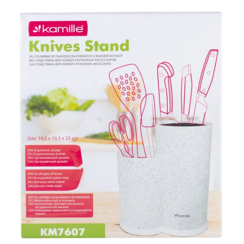 Підставка для ножів 22см (чорн.мармур,білий мармур,сiрий мармур) 7607 KAMILLE Житомир - фото 8