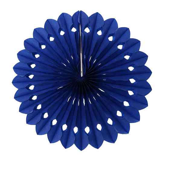 Бумажный веер для праздника 30 см синий Киев