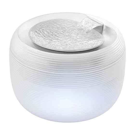 Фонтан-поїлка для собак і котів автоматичний WAUDOG з підсвіткою, 2,5 л, білий Київ