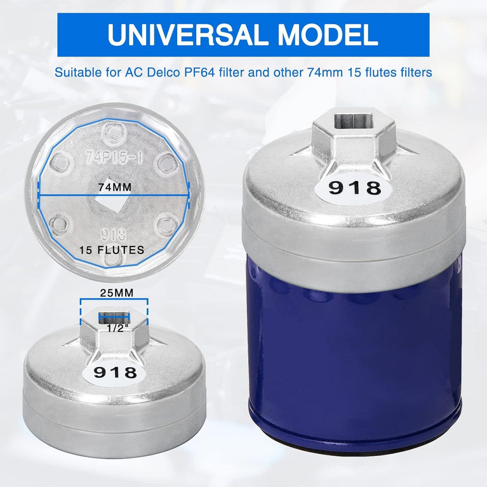 Знімач масляного фільтра кришка 74мм х 15гр (опукла грань), в блістері Одеса - фото 2