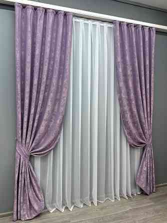 Комплект готовых штор VR-Textil Жакард Sultan YL № 1764ш Сиреневый 100х270 см 2 шт (31-930) Киев