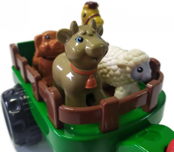 Трактор музичний Limo Toy з причепом звуки підсвічування 4 фігурки 36см Червоний (M 5572 UA) Чернигов