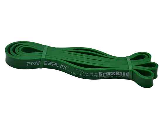Еспандер-петля (гумка для фітнесу і кроссфіту) PowerPlay 4115 Power Band Зелена (16-32kg) Кам'янське