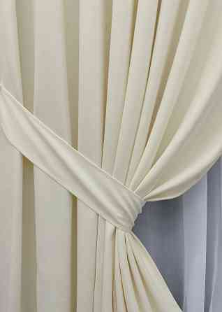 Комплект готових штор VR-Textil Мікровелюр Petek № 1830ш Молочний 150х290 см 2 шт (33-0813) Київ