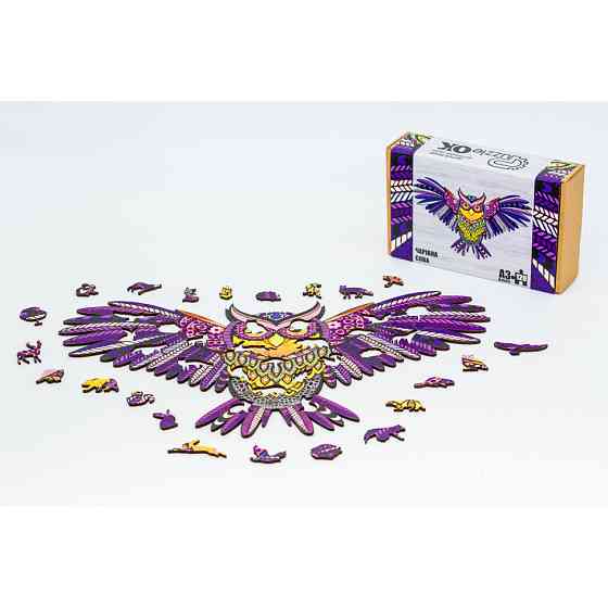 Фігурний дерев'яний пазл A3 "Чарівна сова" PuzA3-00723, 120 елементів Вінниця