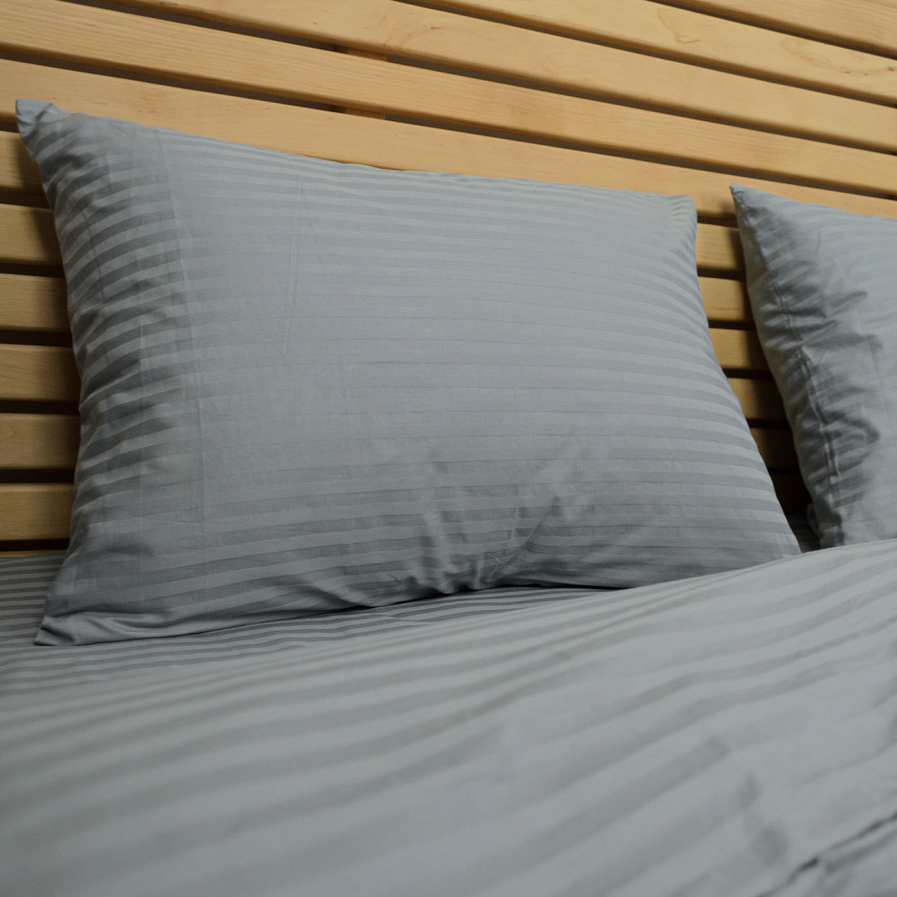 Наволочка страйп сатин на подушку 40х60 см 125 г/м2 YouStar 1 шт. (Сірий) Суми - фото 1