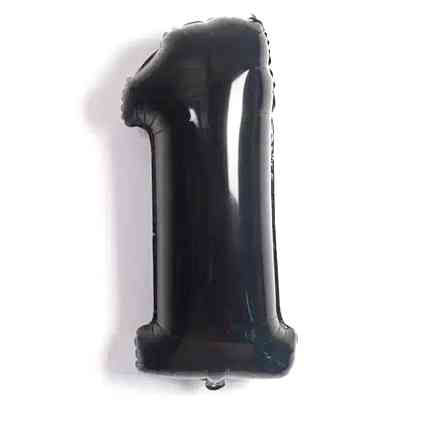 Цифра шарик 1 черный 32
