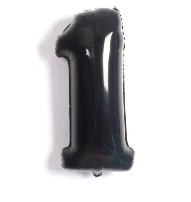 Цифра шарик 1 черный 32