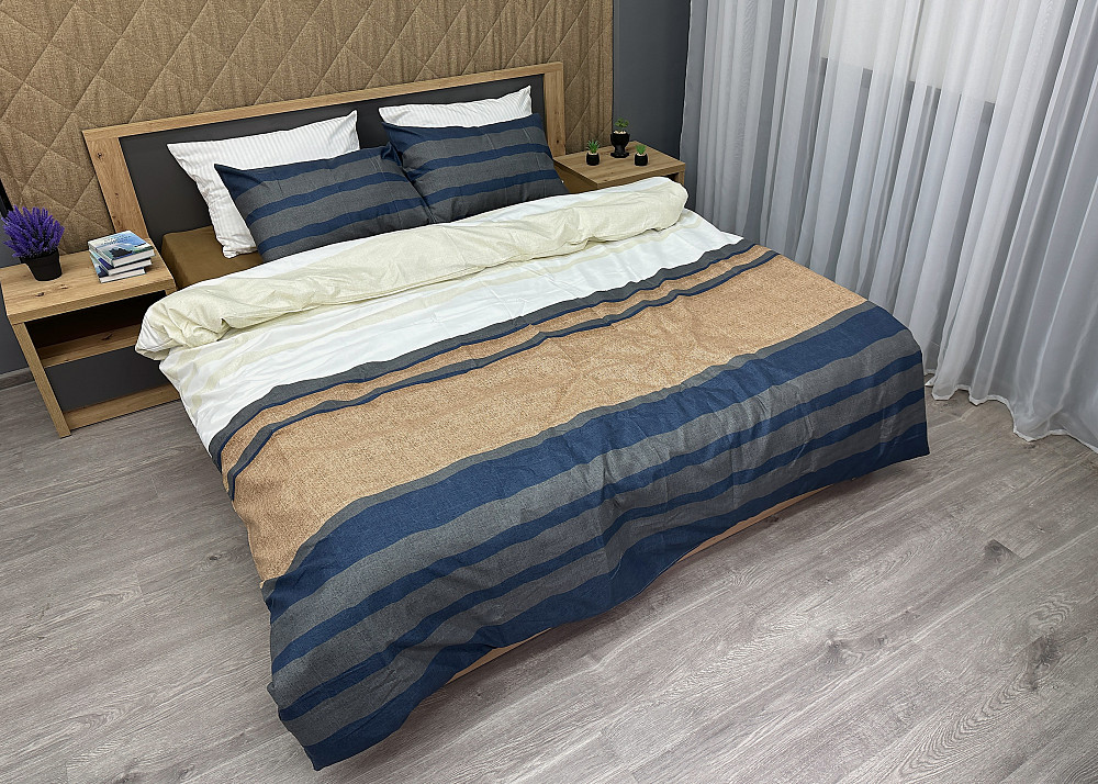 Комплект постельного белья, Decorator Vinette Двуспальный 180х215 разноцветная полоска (88-014) Киев - изображение 2