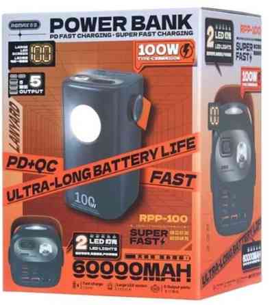 Павербанк PowerBank 100w. REMAX RPP - 100 60000mAh. Киев