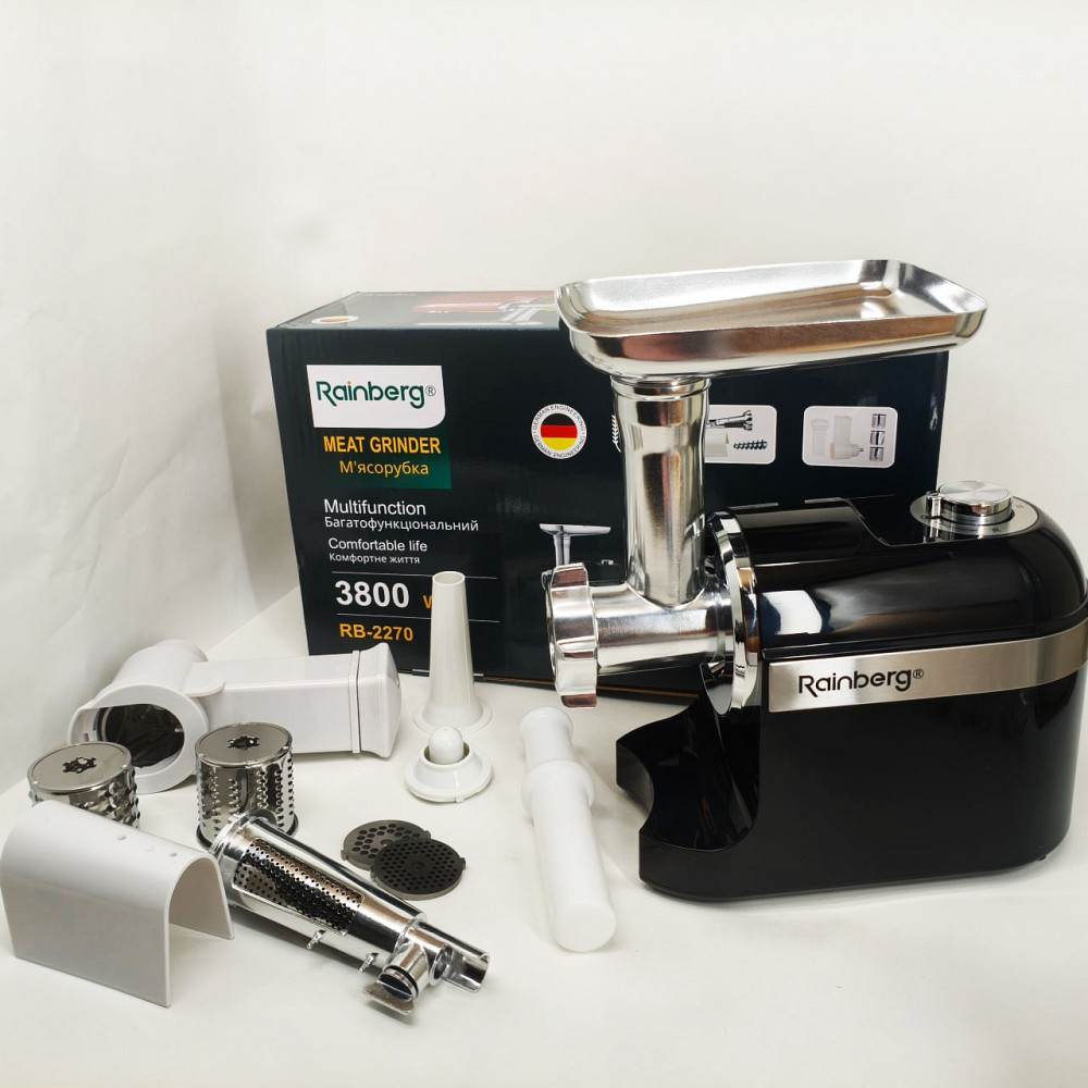 Мясорубка с функцией овощерезки, Кухонная мясорубка с реверсом, Электромясорубка 5 насадок EQ-74 Львов - изображение 5