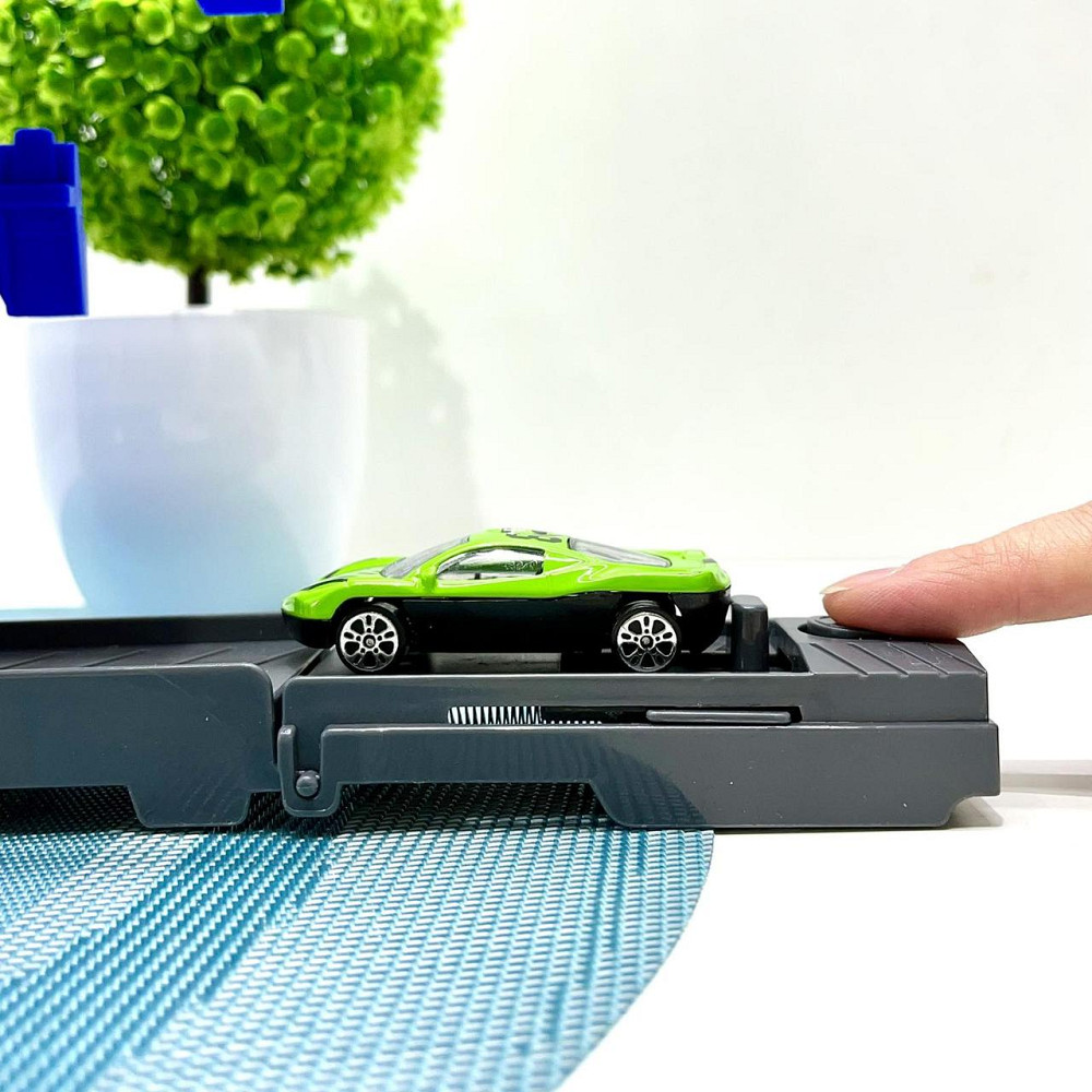 Трейлер-автовоз розкладний з набором машинок 6шт Синій (K180A10) Чернігів - фото 6