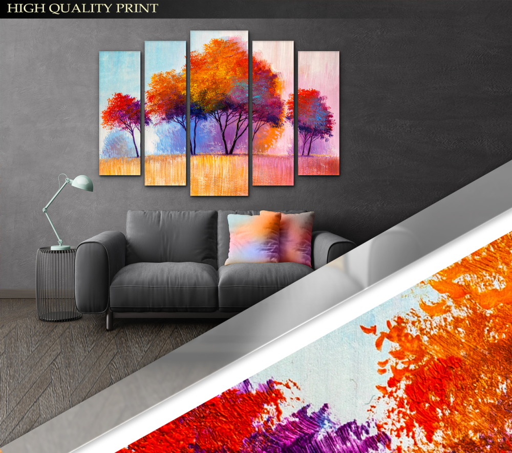Модульная картина в гостиную / спальню Красочные лес Art-428_5 ( 80х118см ) Киев - изображение 3