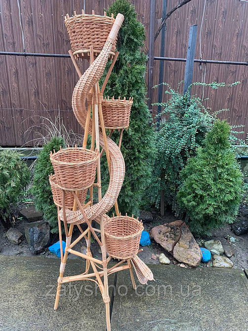 Підставка для квітів плетена на 5 вазонів Київ - фото 8