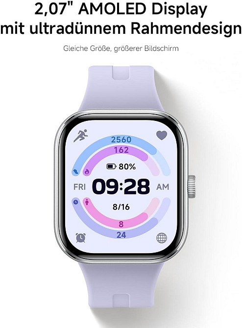 Смарт-годинник Xiaomi Redmi Watch 5 Чорний 2.07" AMOLED GPS (5 GNSS) 150+ режимів 24 дні 5ATM пульс SpO2 моніторинг сну і здоров'я Київ - фото 4