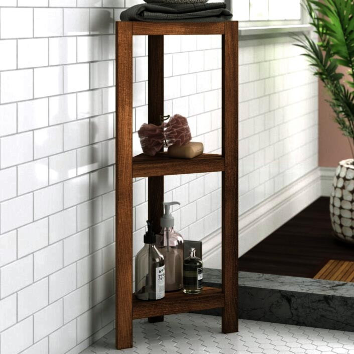 Стеллаж угловой для ванной 