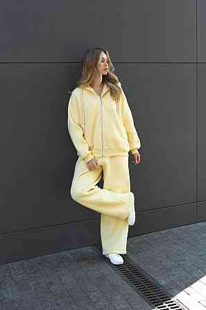 Жіночий прогулянковий теплий костюм двійка: кофта і штани з турецької тринитки на флісі Одеса