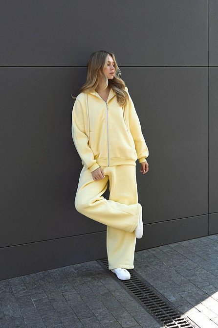 Жіночий прогулянковий теплий костюм двійка: кофта і штани з турецької тринитки на флісі Одеса - фото 6