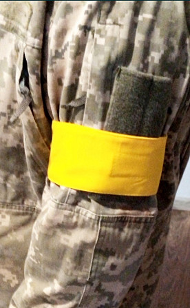 Пов'язка на липучках ЗСУ, розпізнавальна пов'язка жовто - синя Чернігів - фото 2