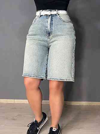 Шорты женские джинсовые Liana 4-021 бермуды с ремнем голубые, голубой, 25, 25, 65 см, 97 см Киев