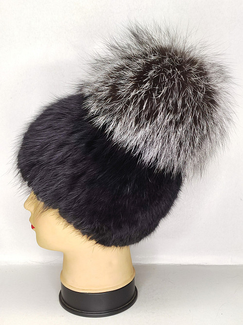 Шапка меховая женская ондатра бон Джоли Черный Харьков - изображение 2