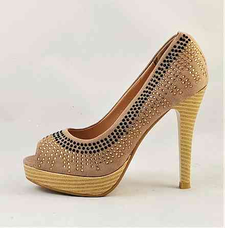 Жіночі Бежеві Туфлі на Каблуку Шпильке Замшеві Модельні (розміри: 36,37,38,39,40,41) — 35-7 Дніпро