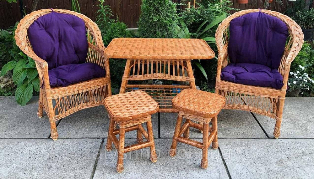 Мебель плетеная с подушками фиолетовыми Киев - изображение 3