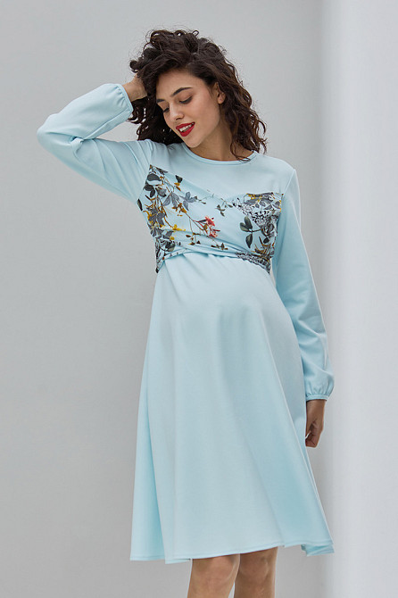 Вишукане плаття для вагітних та годуючих Magnolia Юла Мама S Блакитний DR-30.092 Кривий Ріг - фото 8