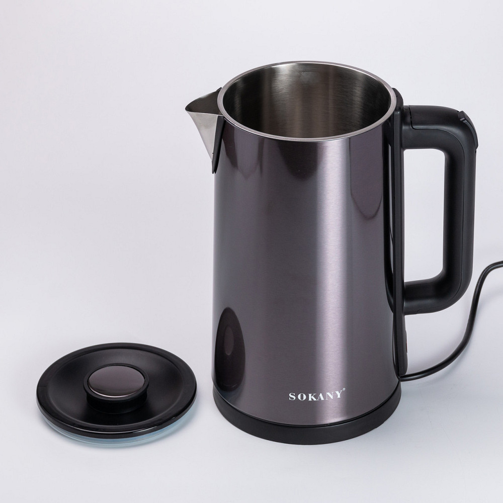 Чайник електричний Sokany 3 л сірий Київ - фото 9