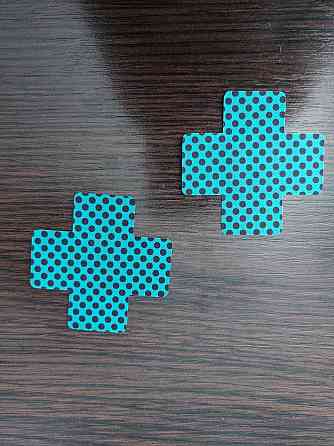 Наклейки на груди Хрести 65 мм зелено-чорний Київ