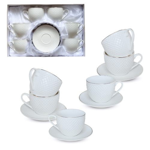 Сервіз чайний 12пр. "Белла"  ( чашка 260мл, блюдце 13,5см) Житомир