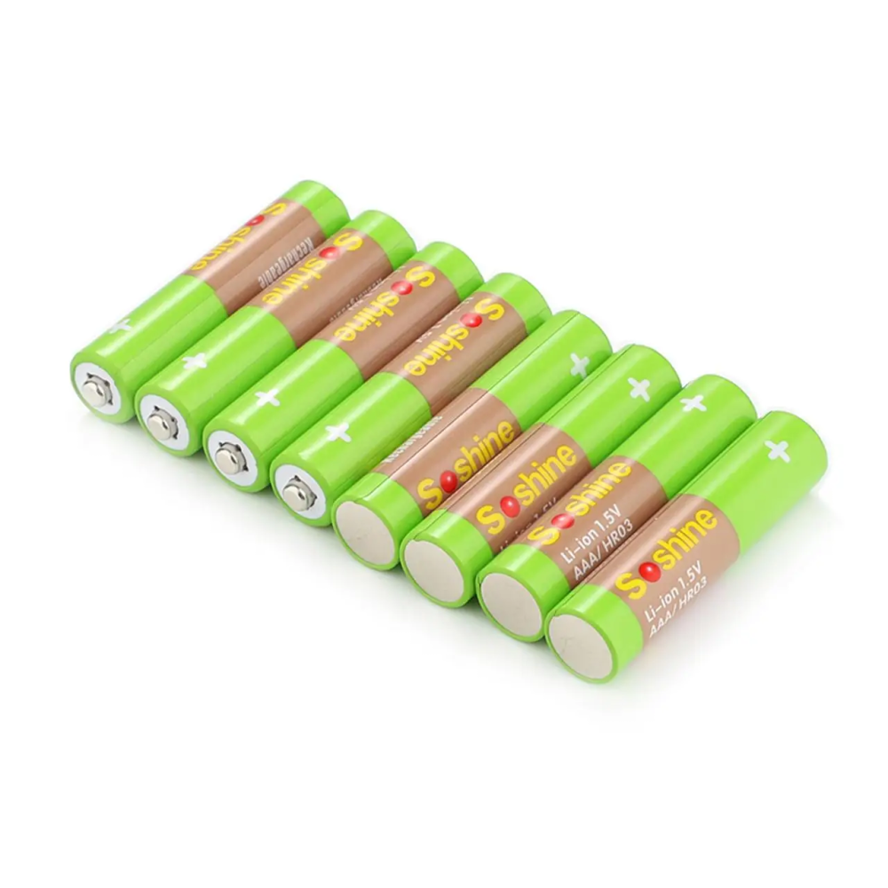 Акумулятор Soshine Li-ion R03 730mAh AAA 10440 USB 1.5V (Зелений) Вінниця - фото 7