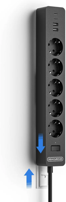 Мережевий подовжувач 5-в-1: 5 розетки + 2 USB-A + 2 USB-C Ntonpower GPC-5A2U2C-EU 1.5м Луцьк - фото 2